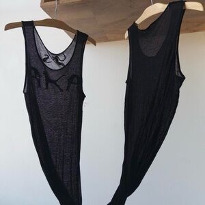 Y's by Yohji Yamamoto Black Sheer Maxi Dress